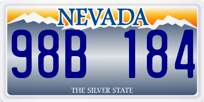NV license plate 98B184