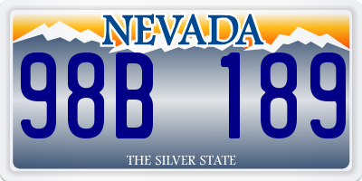 NV license plate 98B189