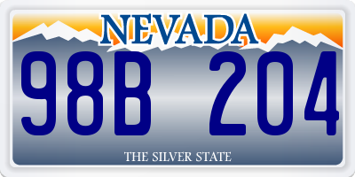 NV license plate 98B204