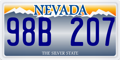 NV license plate 98B207