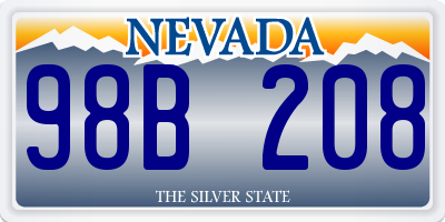 NV license plate 98B208