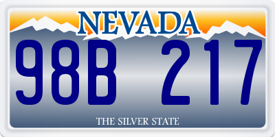 NV license plate 98B217