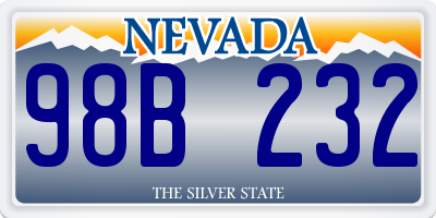 NV license plate 98B232