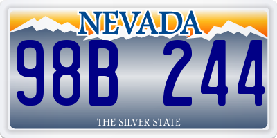 NV license plate 98B244
