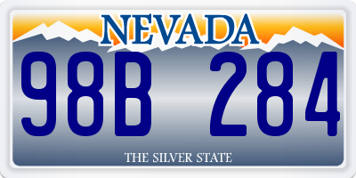 NV license plate 98B284