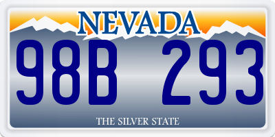NV license plate 98B293