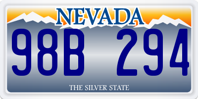 NV license plate 98B294