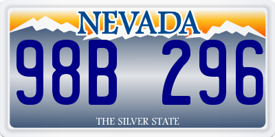 NV license plate 98B296