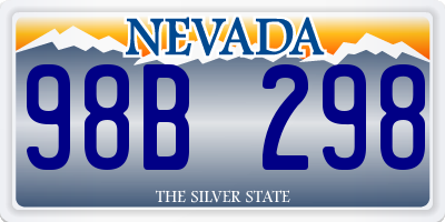 NV license plate 98B298