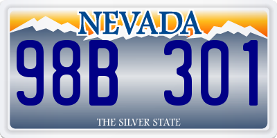 NV license plate 98B301