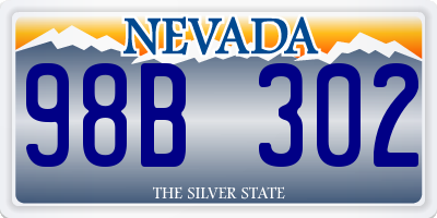 NV license plate 98B302