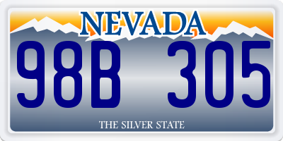 NV license plate 98B305