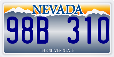 NV license plate 98B310