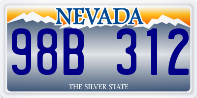 NV license plate 98B312