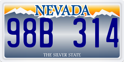 NV license plate 98B314