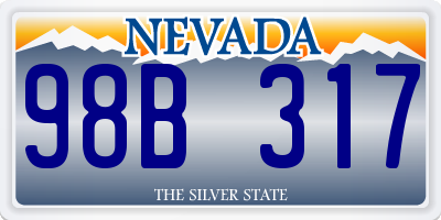 NV license plate 98B317