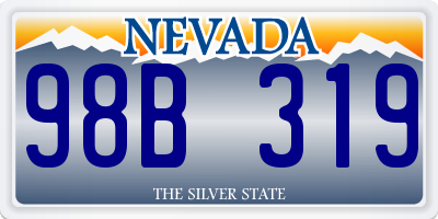 NV license plate 98B319