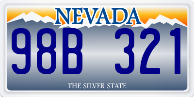 NV license plate 98B321