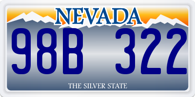 NV license plate 98B322