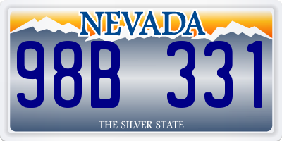 NV license plate 98B331