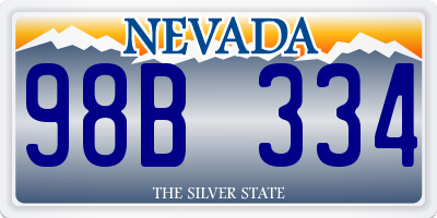 NV license plate 98B334