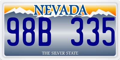 NV license plate 98B335