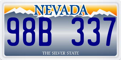NV license plate 98B337