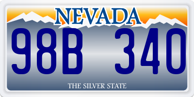 NV license plate 98B340
