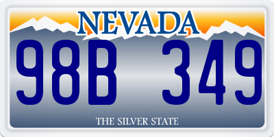 NV license plate 98B349