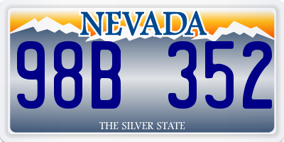 NV license plate 98B352