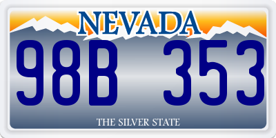 NV license plate 98B353