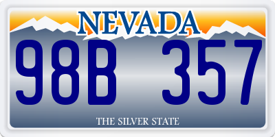 NV license plate 98B357