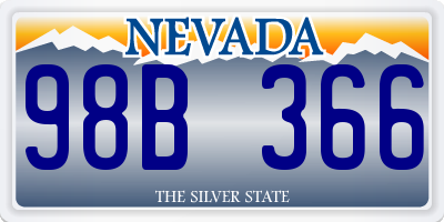 NV license plate 98B366