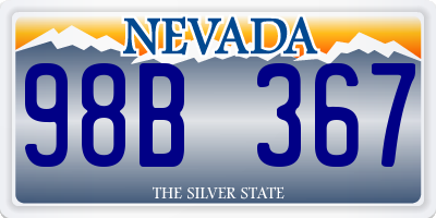 NV license plate 98B367