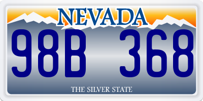 NV license plate 98B368