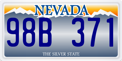 NV license plate 98B371