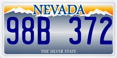 NV license plate 98B372