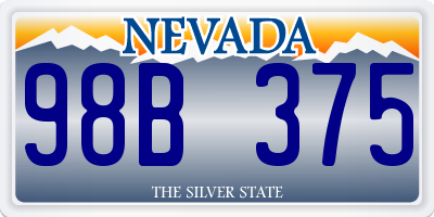 NV license plate 98B375