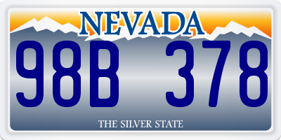 NV license plate 98B378
