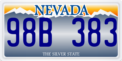 NV license plate 98B383