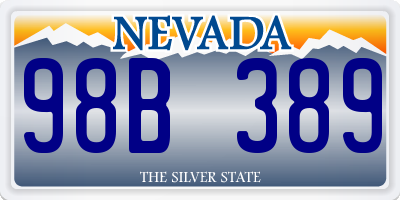 NV license plate 98B389