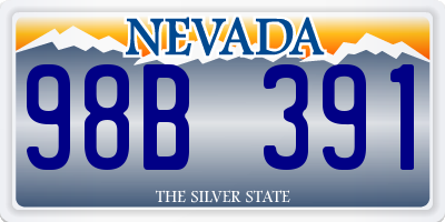 NV license plate 98B391