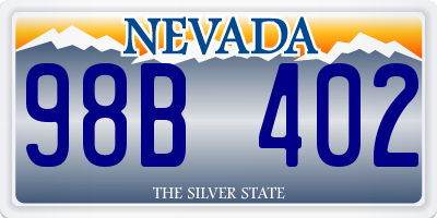 NV license plate 98B402