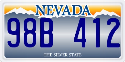 NV license plate 98B412