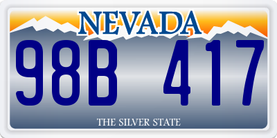 NV license plate 98B417