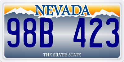 NV license plate 98B423