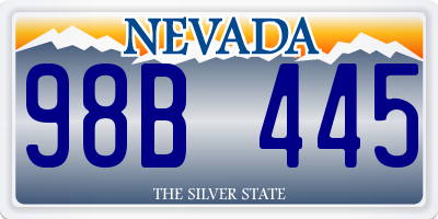 NV license plate 98B445