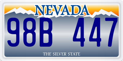 NV license plate 98B447