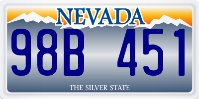 NV license plate 98B451