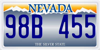 NV license plate 98B455